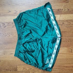 Vintage Reebok Nylon Shorts - Large Green Athletic Shorts